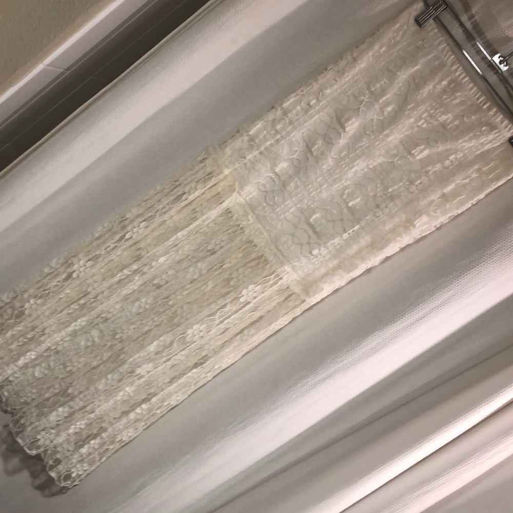 White lace maxi skirt